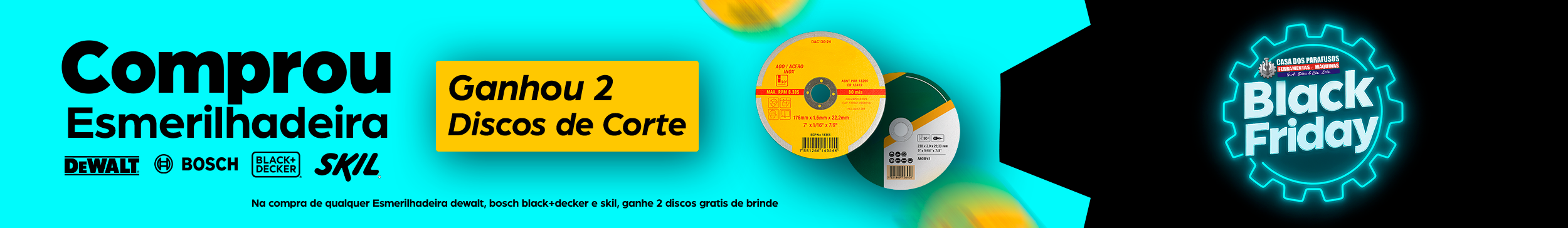 Esmerilhadeira + 2 Discos | Casa dos Parafusos