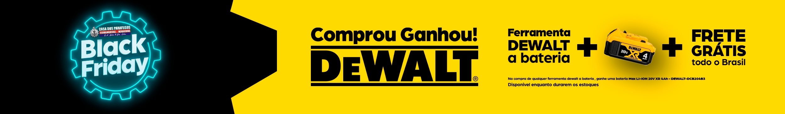Dewalt + Bateria + Frete Grátis | Casa dos Parafusos