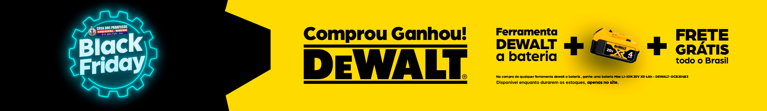 Dewalt + Bateria + Frete Grátis | Casa dos Parafusos