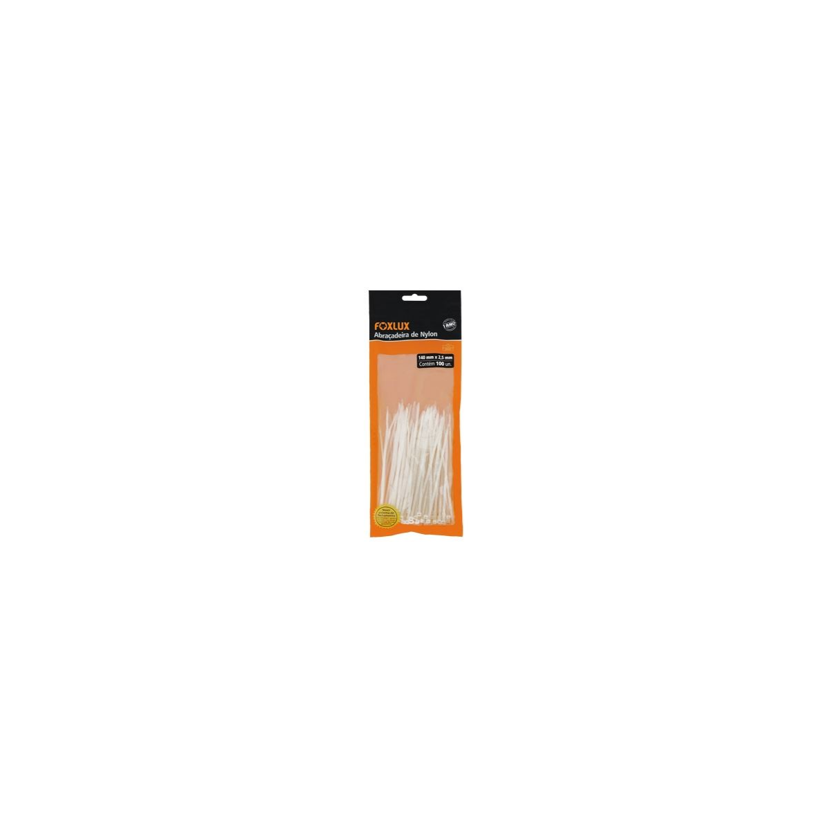 Abraçadeira Nylon Branca 140 X 2,5 (100 unidades) - FOXLUX-802