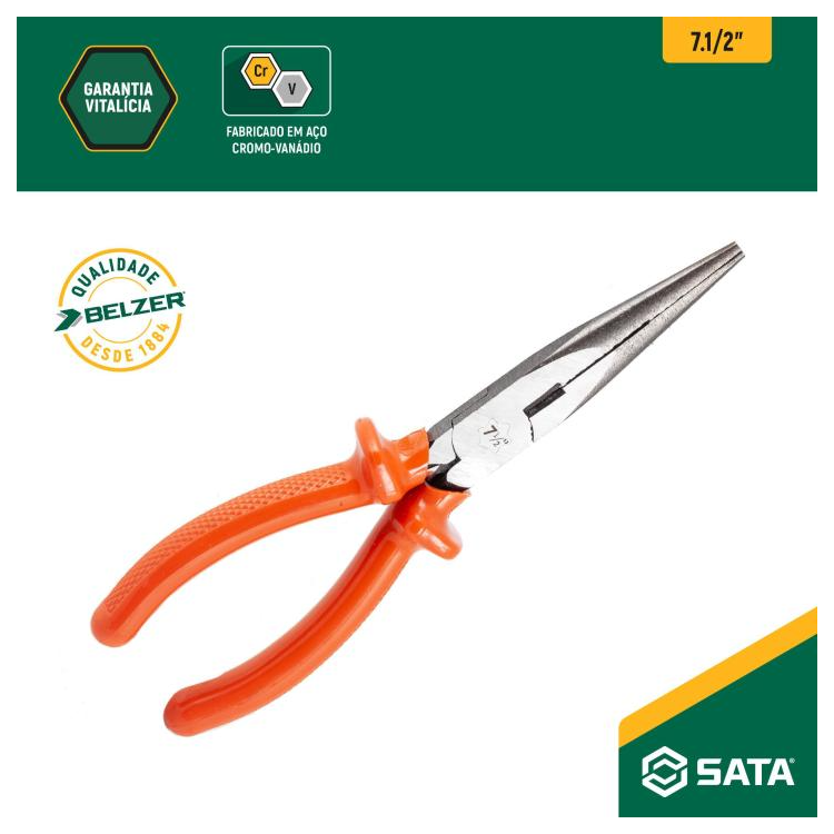 Alicate Bico Meia Cana Longo 7.1/2 -SATA-ST72710G