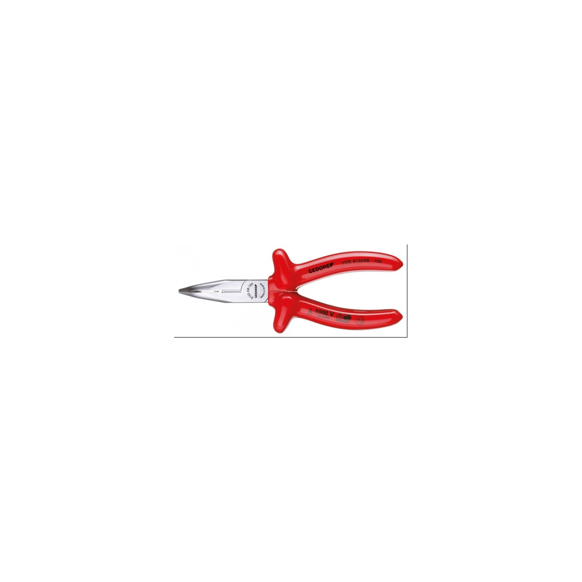 Alicate Tipo Telefone Bico Curvo 45° VDE 6.1/4" - GEDORE-091.845