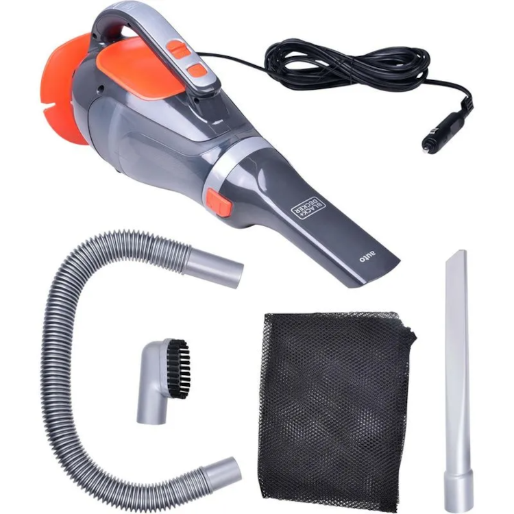 Aspirador de Automóveis 12V 610ml Ação Ciclônica com 3 Acessórios e Bolsa - BLACK&DECKER-BDCV610-LA