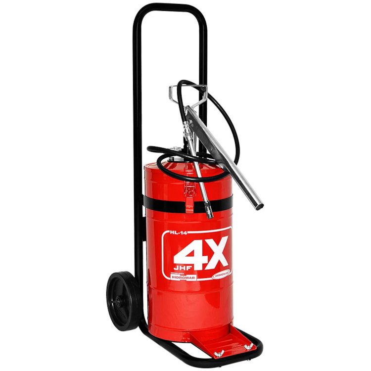 Bomba Manual para Graxa com Carrinho e Reservatório 14 Kg - HYDRONLUBZ - 8489
