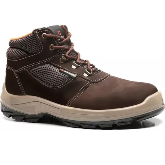 Bota de Segurança Denver Pro Marrom Café Em Vaqueta Nobuck Bico Pvc CA 40872 - BRACOL-4031DENN4400LL