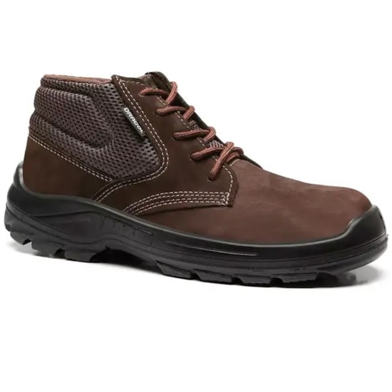 Botina Eletricista Bracol Dubai Nobuck Marrom Café Amarrar CA 48383 - BRACOL-4031BAEN4600EL