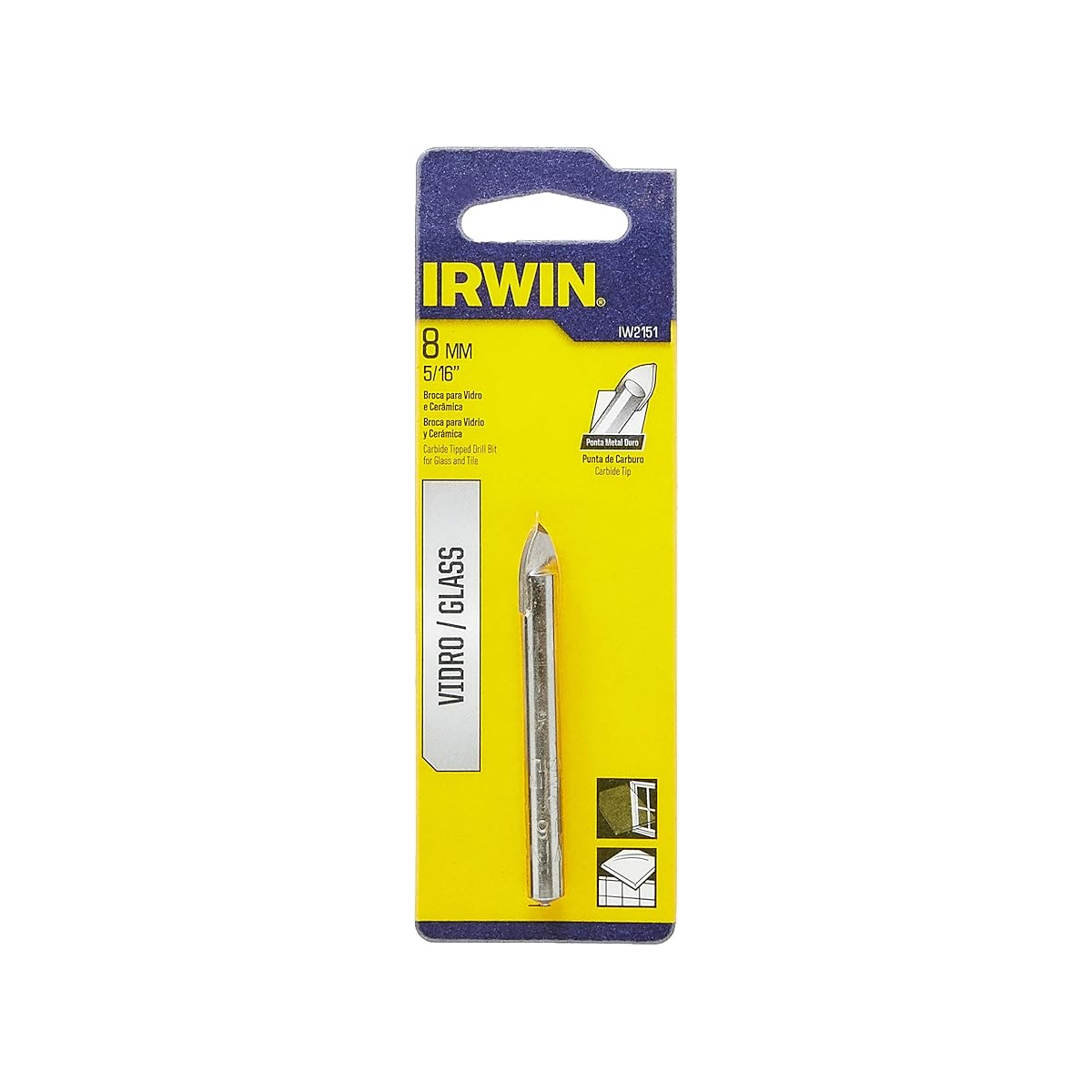 Broca Para Vidro e Porcelanato 8mm - IRWIN IW2151