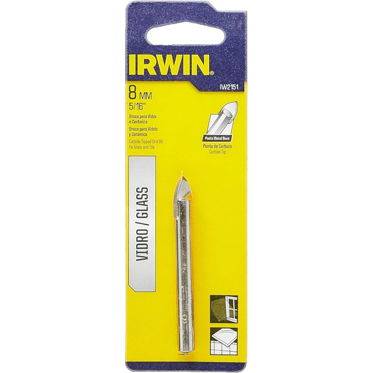 Broca Para Vidro e Porcelanato 8mm - IRWIN IW2151