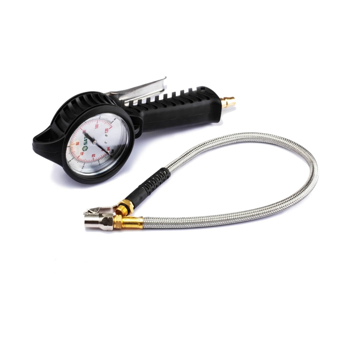 Calibrador De Pneu Manual com Duas Unidades de Medida: Bar / Psi - SATA-ST98101