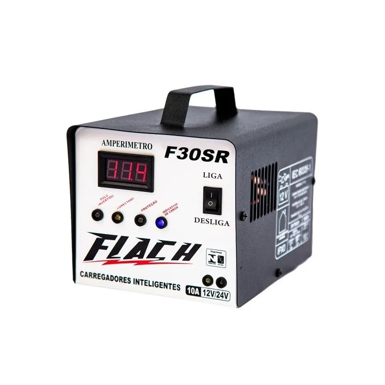 Carregador de Bateria 10Ah 12/24V - FLACH-F30SR
