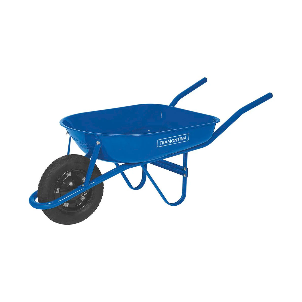 Carrinho De Mão Com Caçamba Rasa Metálica Azul 50L Braço Metálico E Pneu Com Câmara - TRAMONTINA - 77704432