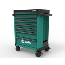 Carrinho Para Ferramentas com 7 Gavetas Verde - SATA-ST95113G