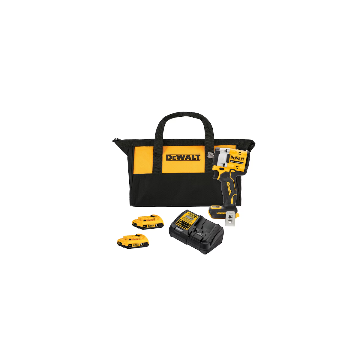 Chave de Impacto 1/2" com 2 Baterias 2.0Ah 20V MAX + Carregador e Bolsa para Transporte - DEWALT-DCF922D2