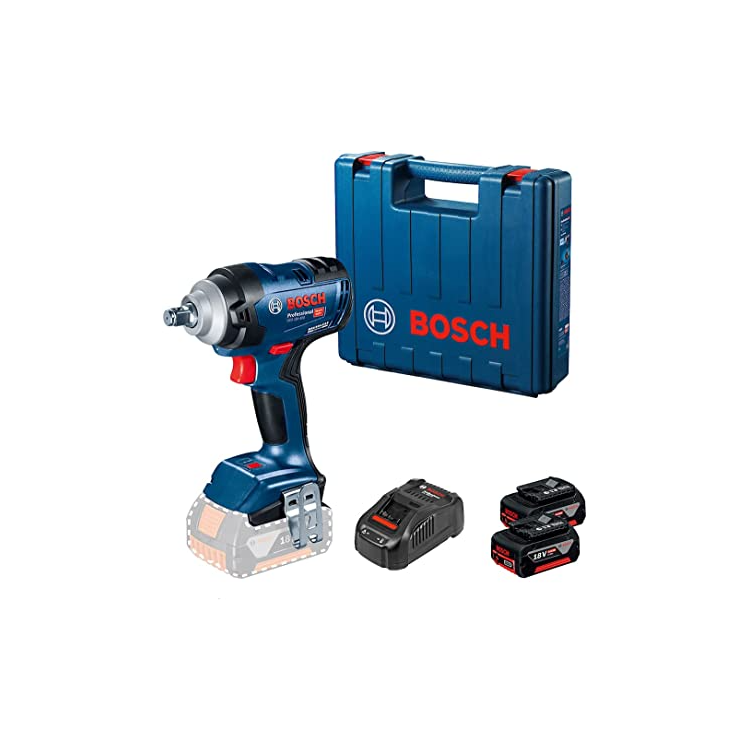 Chave De Impacto + Maleta + Carregador + 2 Baterias GDS 18V-400 - BOSCH-06019K00E0000