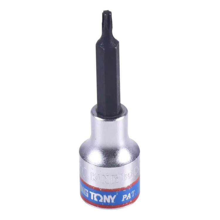 Chave Soquete Estriado Longo Tipo Hexalobular T20 Encaixe 1/2