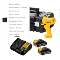 Combo Parafusadeira/Furadeira de Impacto DCD716 + Parafusadeira de Impacto DCF805 a Bateria 12V com Carregador e 2 Baterias + Caixa - DEWALT-DCK202C2TBR