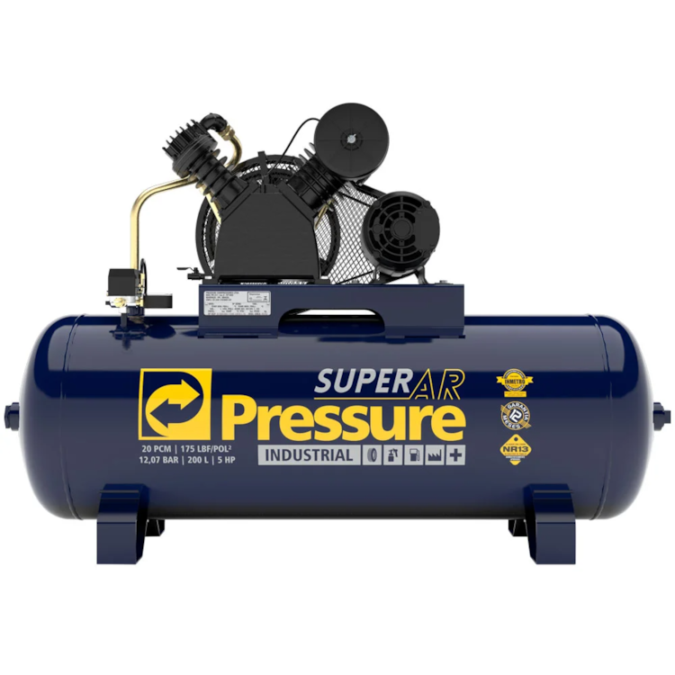 Compressor Ae Ar 20 Pés 175 PSI 200L Trifásico 220/380v - PRESSURE - 8975701062