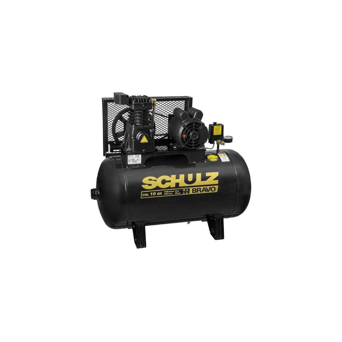 Compressor Bravo CSL 10BR/100L 140PSI 2HP Monofásico - SCHULZ-92178520