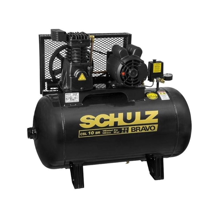 Compressor Bravo CSL 10BR/100L 140PSI 2HP Monofásico - SCHULZ-92178520