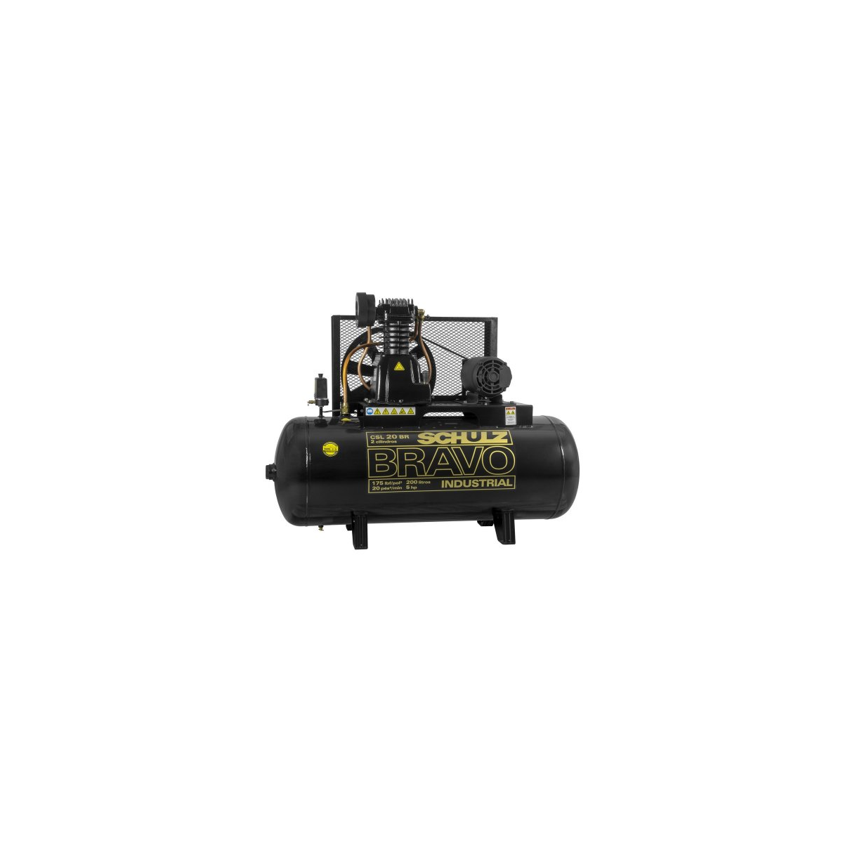 Compressor Bravo CSL 20PCM/200L 175PSI 5HP Trifásico - SCHULZ - 92277590