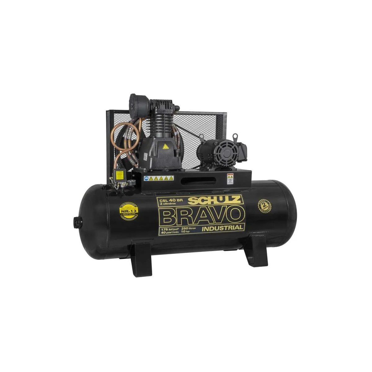 Compressor Bravo CSL 40PCM/250L 175PSI 10HP Trifásico - SCHULZ-92292780