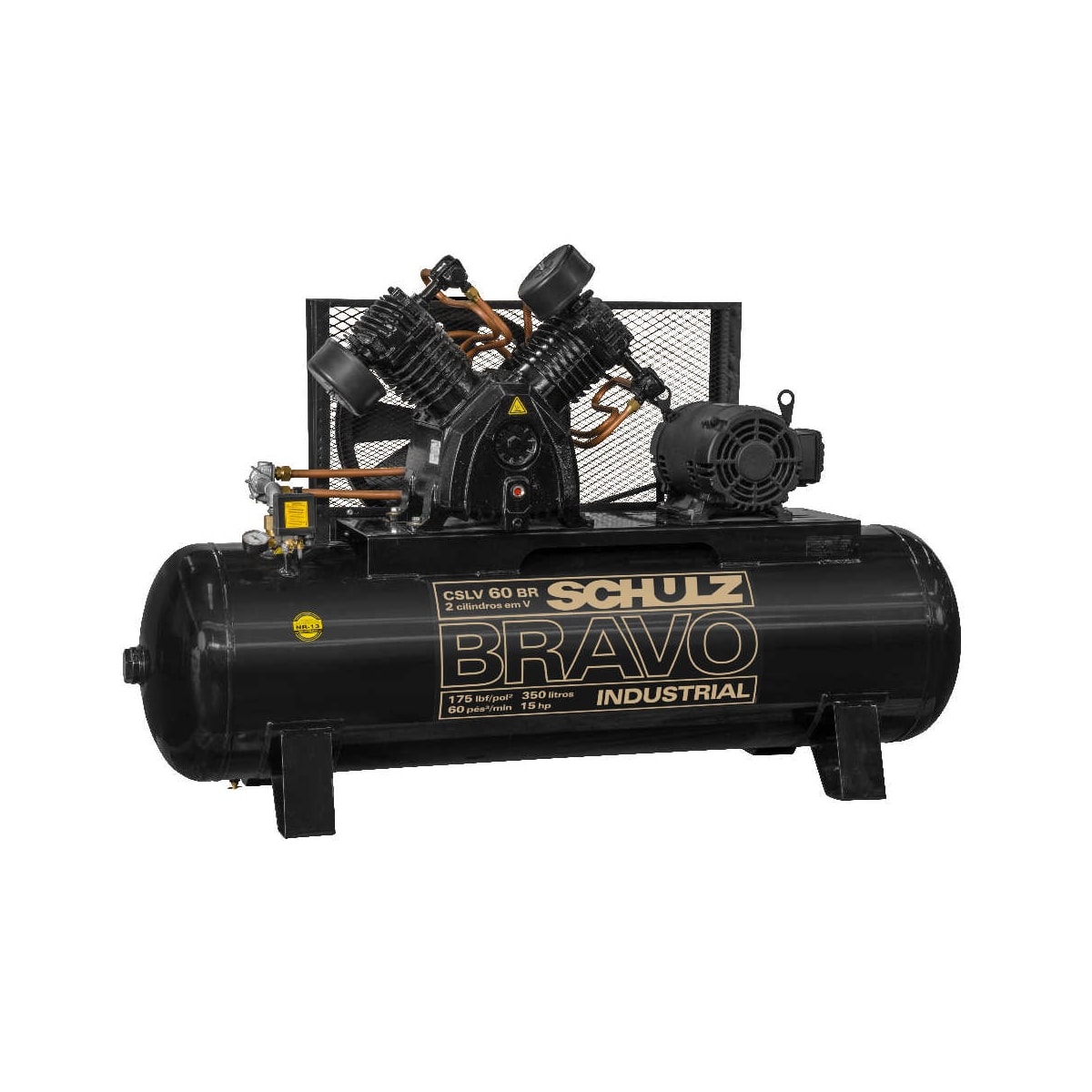 Compressor Bravo CSLV 60PCM/350L 175PSI 15HP Trifásico - SCHULZ - 92434710