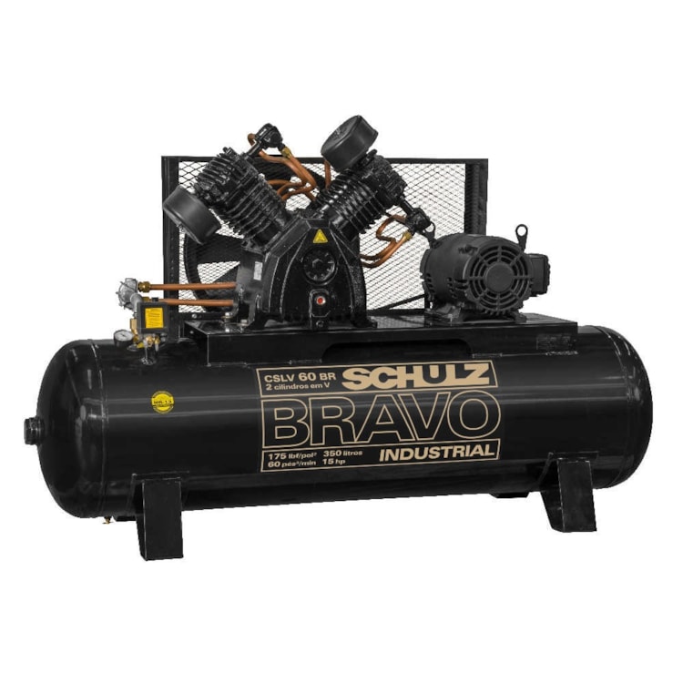 Compressor Bravo CSLV 60PCM/350L 175PSI 15HP Trifásico - SCHULZ - 92434710