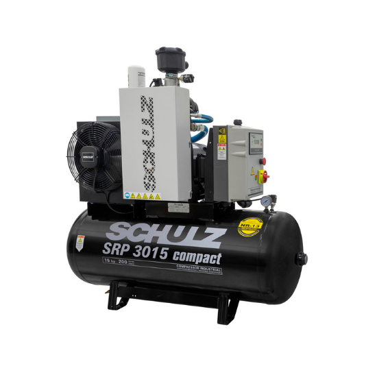 Compressor de Ar Parafuso Compacto 15HP 200L 380V 7,5 bar Trifásico SRP3015E- SCHULZ-97038930V2