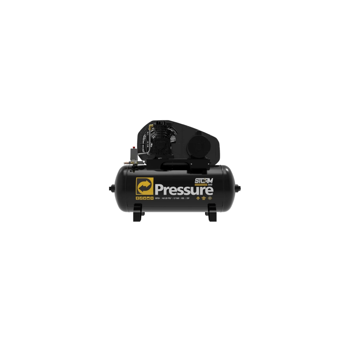 Compressor de Ar Storm 10/100 300 10 Pés 2HP 100 Litros 110/220V Monofásico - PRESSURE-8975703011