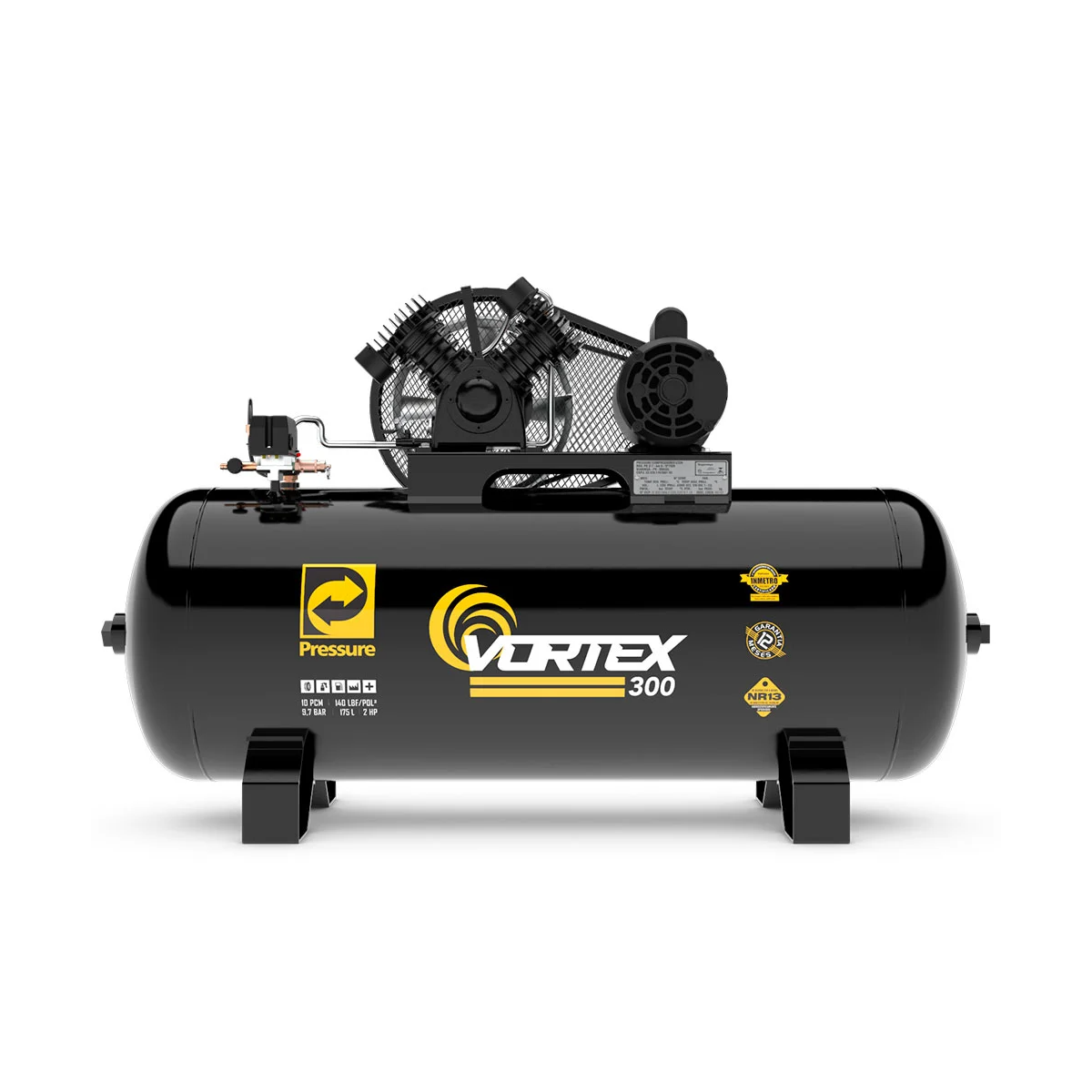 Compressor de Ar Vortex 300 Monofásico 10 Pés 175L 110/220V - PRESSURE-8975701246