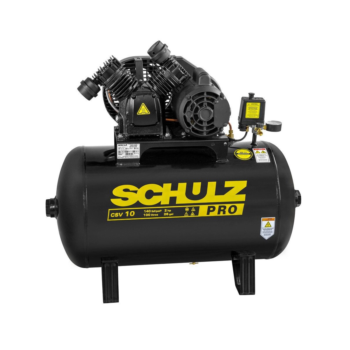 Compressor de Pistão Schulz Pro CSV 10/100 140PSI 2HP 220V Monofásico - SCHULZ-92135280