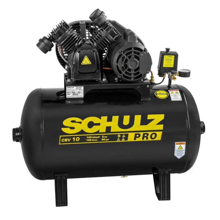 Compressor de Pistão Schulz Pro CSV 10/100 140PSI 2HP 220V Monofásico - SCHULZ-92135280