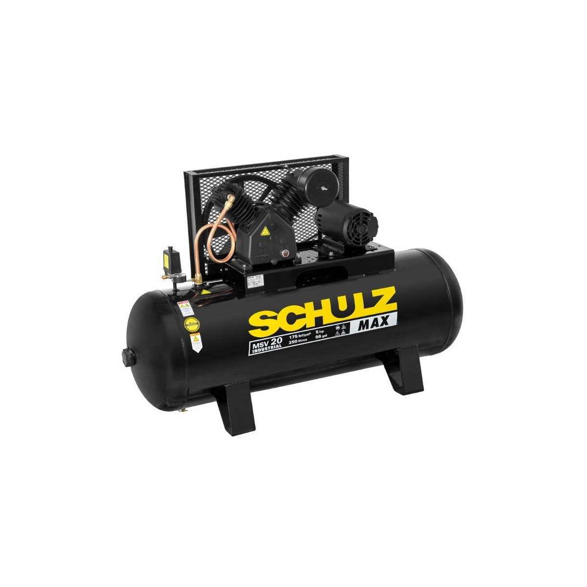 Compressor Max CMSV 20PCM/250L 175PSI 5HP Trífasico - SCHULZ-922.7789-0