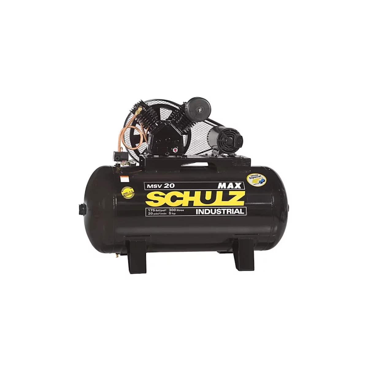 Compressor Max MSV 20PCM/300L 175PSI 5HP Trifásico - SCHULZ - 92277870