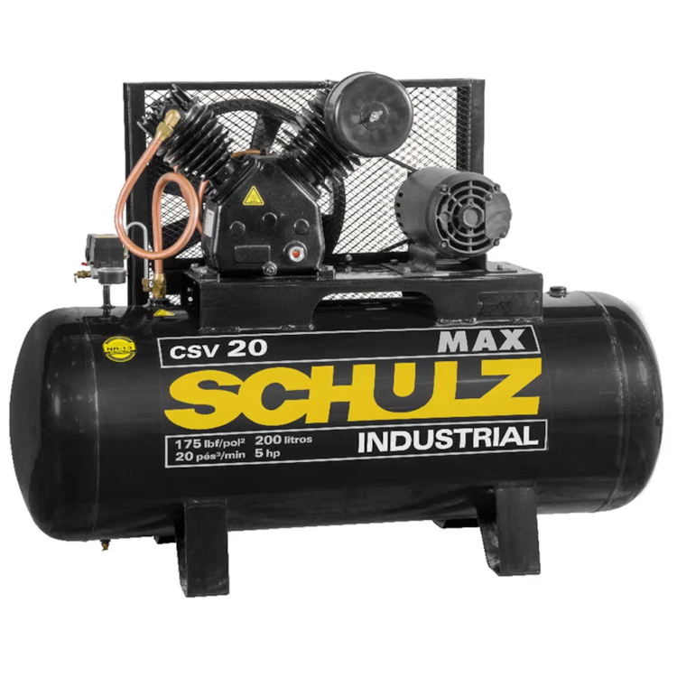 Compressor Max Schulz CSV 20 Pés 200 Litros 175 Libras Trifásico - SCHULZ-9229241