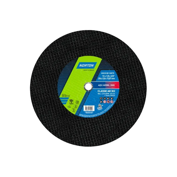 Disco de corte 10 x 1/8 x 5/8 AR302 -NORTON-66253370155