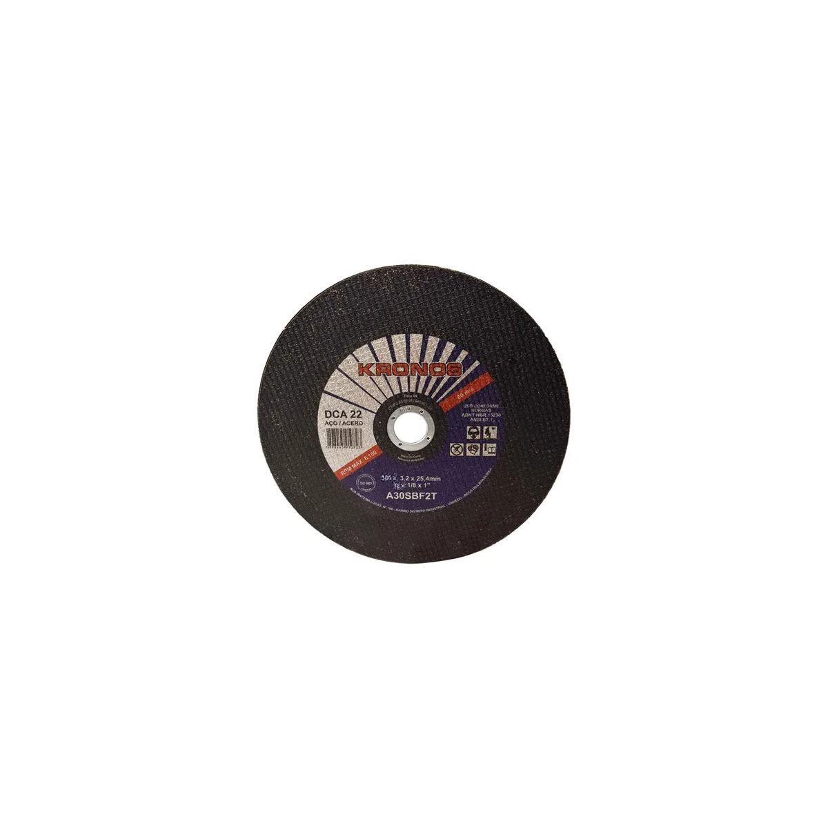 Disco de Corte 12 x 1/8 x 1 DCA22 Standart KRONOS-03009