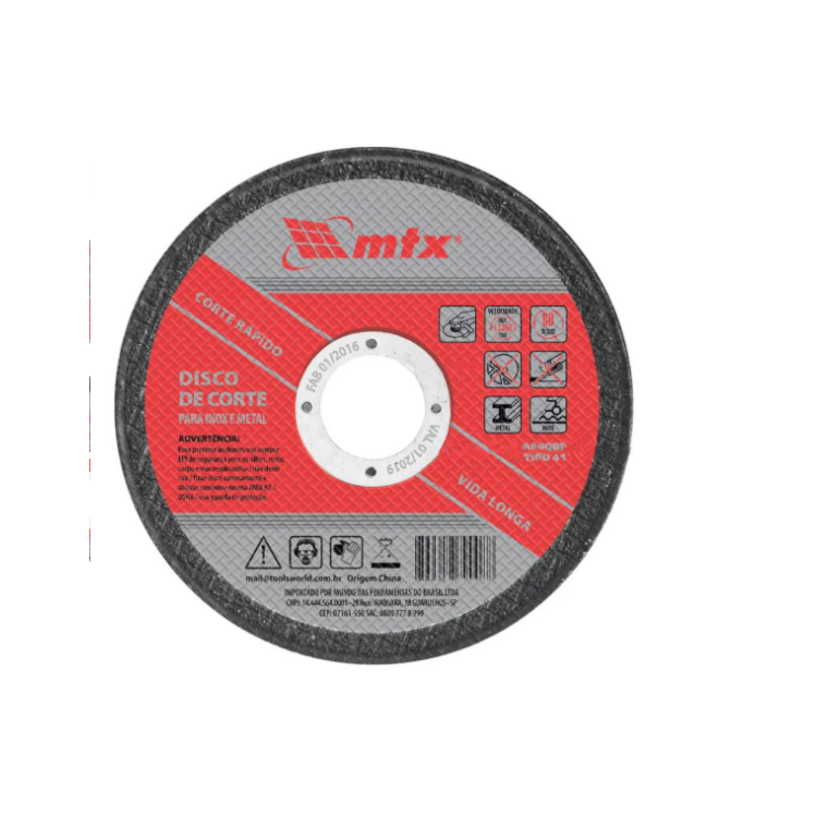 Disco de Corte 180x1,6x22mm para Inox e Metal - MTX-7378155