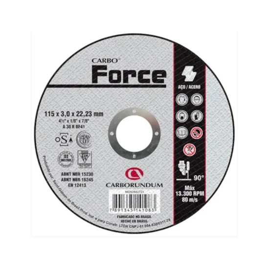 Disco De Corte 4.1/2 X 1/8 X 7/8 CARBOFORCE - CARBORUNDUM-66252842723