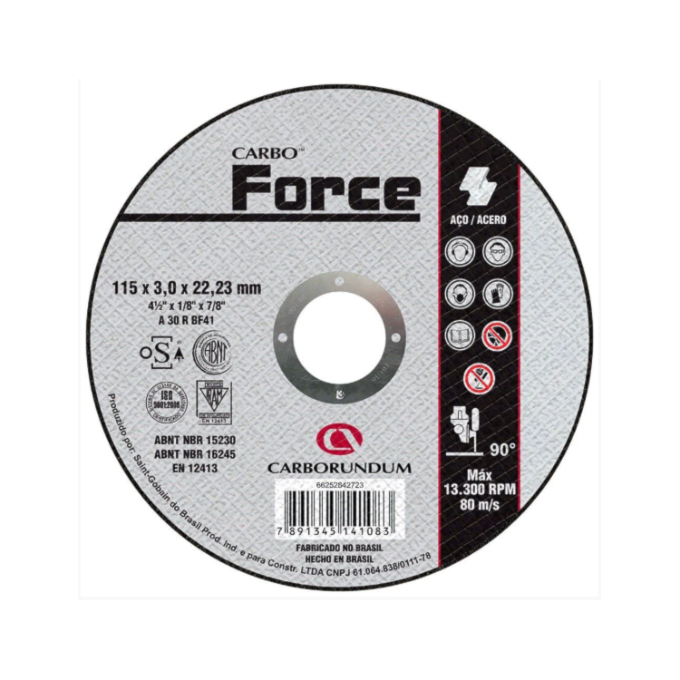 Disco De Corte 4.1/2 X 1/8 X 7/8 CARBOFORCE - CARBORUNDUM-66252842723