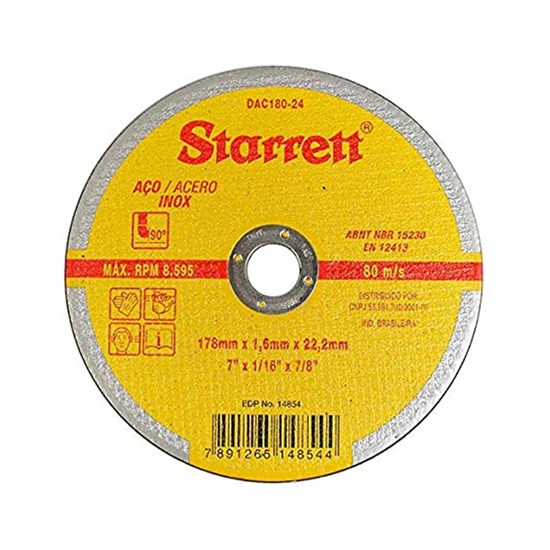 Disco De Corte 7 X 1/16 X 7/8 - STARRETT-DAC18024