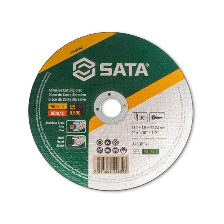 Disco De Corte Abrasivo Metal E Inox 180 x 1,6 x 22,23mm- SATA-ST55054G