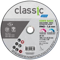 Disco De Corte BASIC Inox 180 X 1,6 X 22,23 - NORTON-66252846362