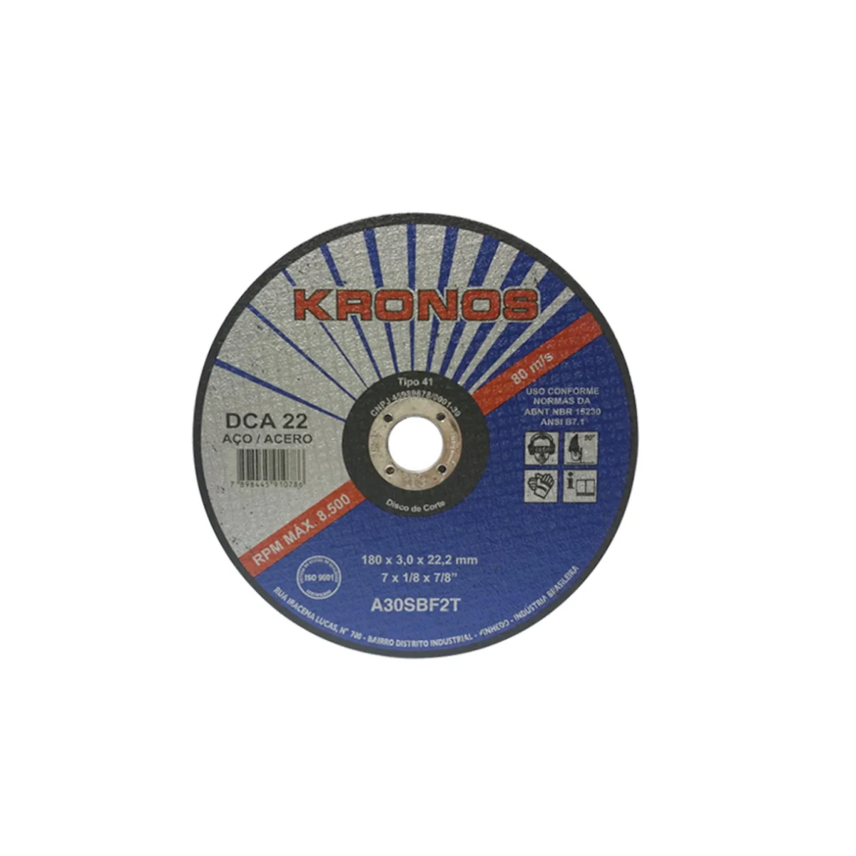 Disco de Corte DCA 22 4.1/2 X 1/8 X 7/8-KRONOS-3001