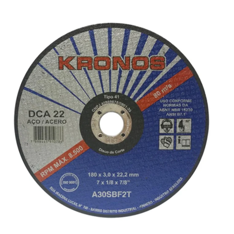 Disco de Corte DCA 22 4.1/2 X 1/8 X 7/8-KRONOS-3001