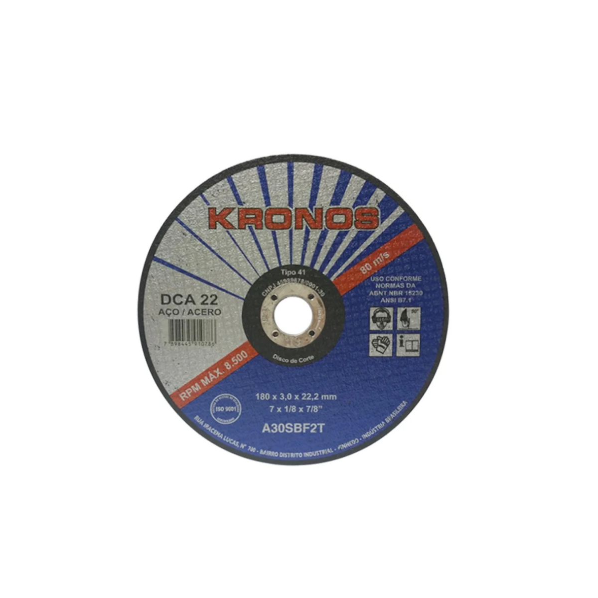 Disco de Corte DCA 32 10 X 1/8 X 3/4 -KRONOS-1005