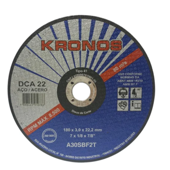 Disco de Corte DCA 32 4 1/2 X 1/8 X 7/8-KRONOS-1001