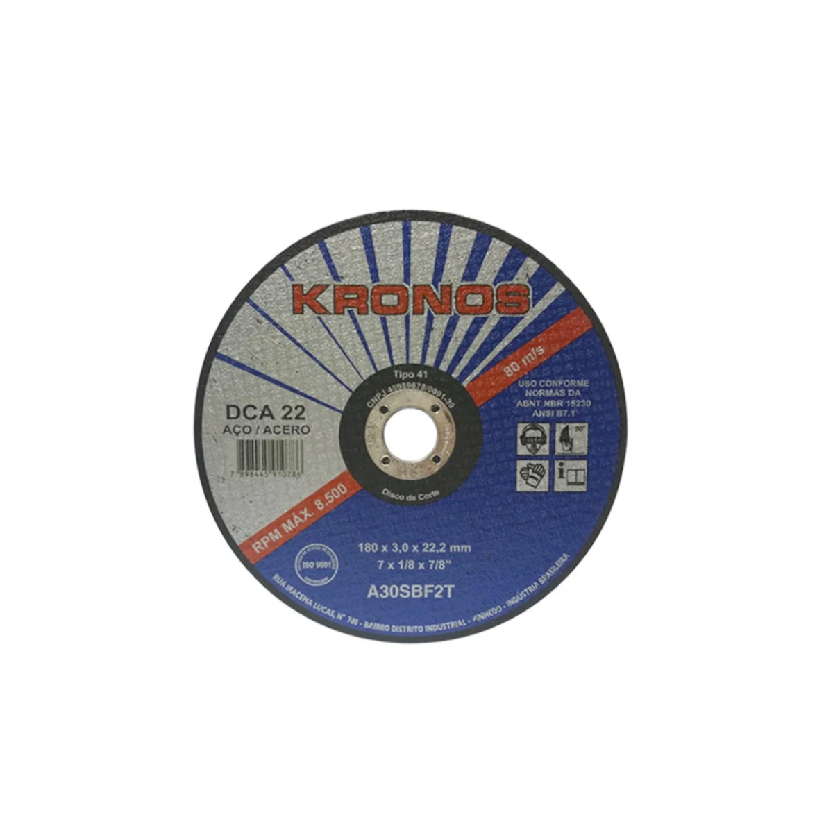 Disco de Corte DCA 32 7 X 1/8 X 7/8-KRONOS-1002