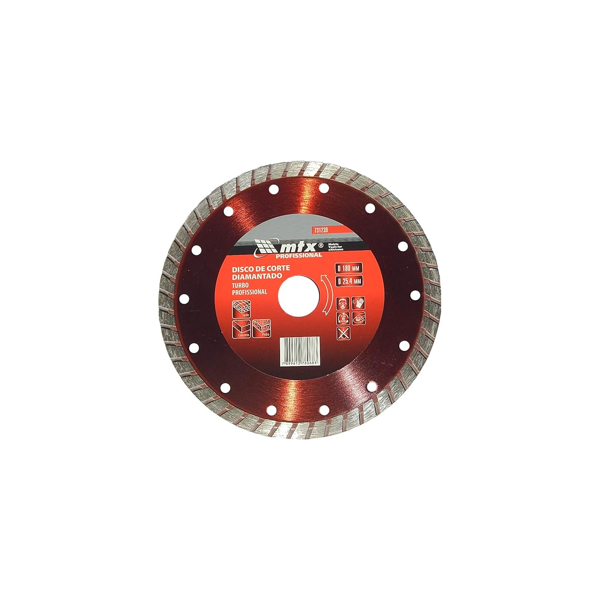 Disco De Corte Diamantado Turbo 180 X 25,4MM - MTX-731239