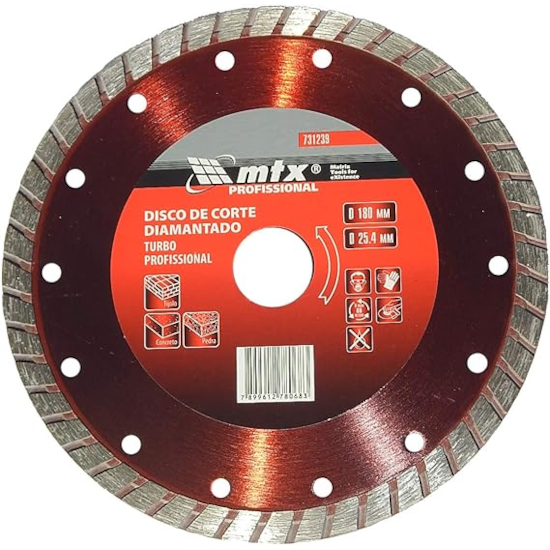 Disco De Corte Diamantado Turbo 180 X 25,4MM - MTX-731239